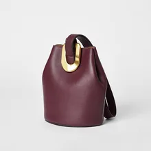 Женская сумка, сумка-мешок, новинка, Ретро стиль, простая ветряная маленькая сумка, модная кожаная сумка-мешок с металлической пряжкой, женская сумка через плечо, сумочка