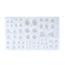 Silicone Resin Mold Oval Teardrop Square Heart Round Shapes for Polymer Clay Crafting Resin Epoxy Pendant Earrings Making Castin