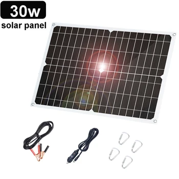 

30w solar panel flexible 12v battery charger monocrystalline solar cell 5v usb for powerbank phone light 12v boat RV car camping