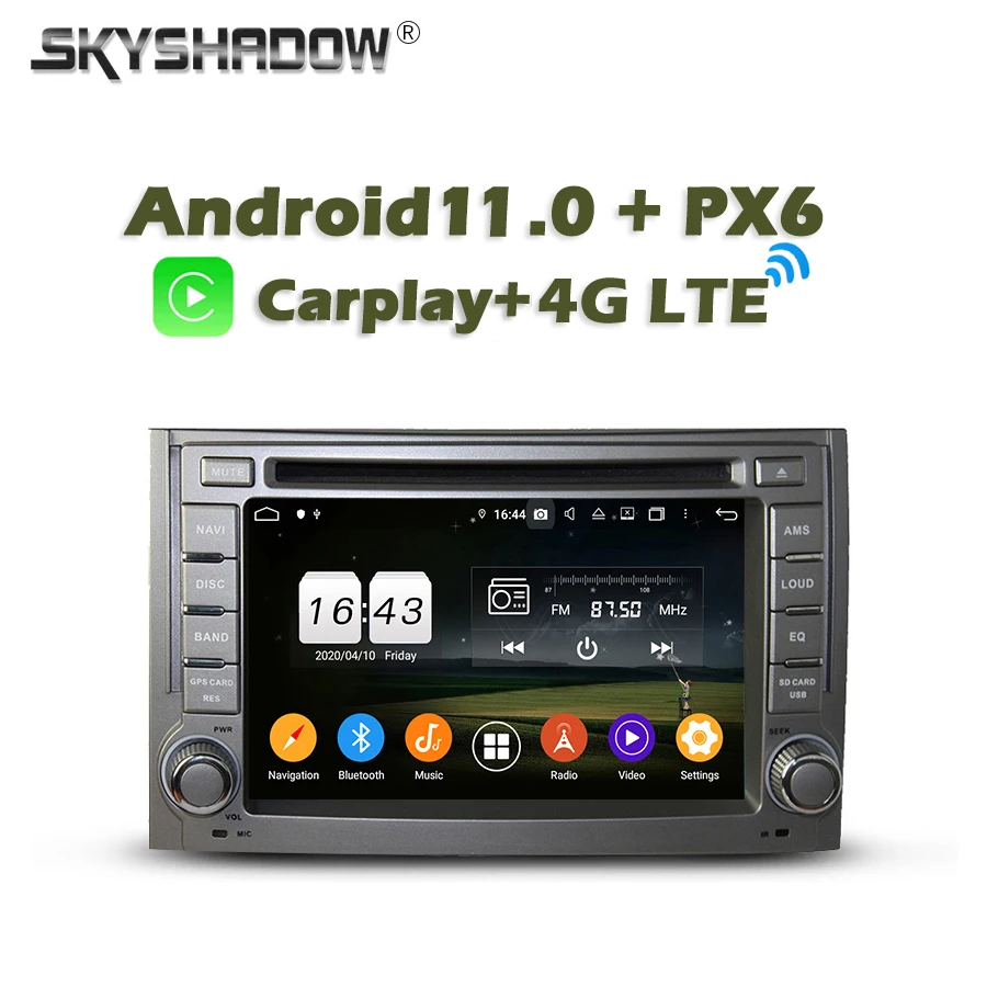Wireless Carplay PX6 DSP Android 11 4G + 64GB Car DVD Player For Hyundai H1 Grand Starex 2007-2012 GPS RDS Radio wifi Bluetooth