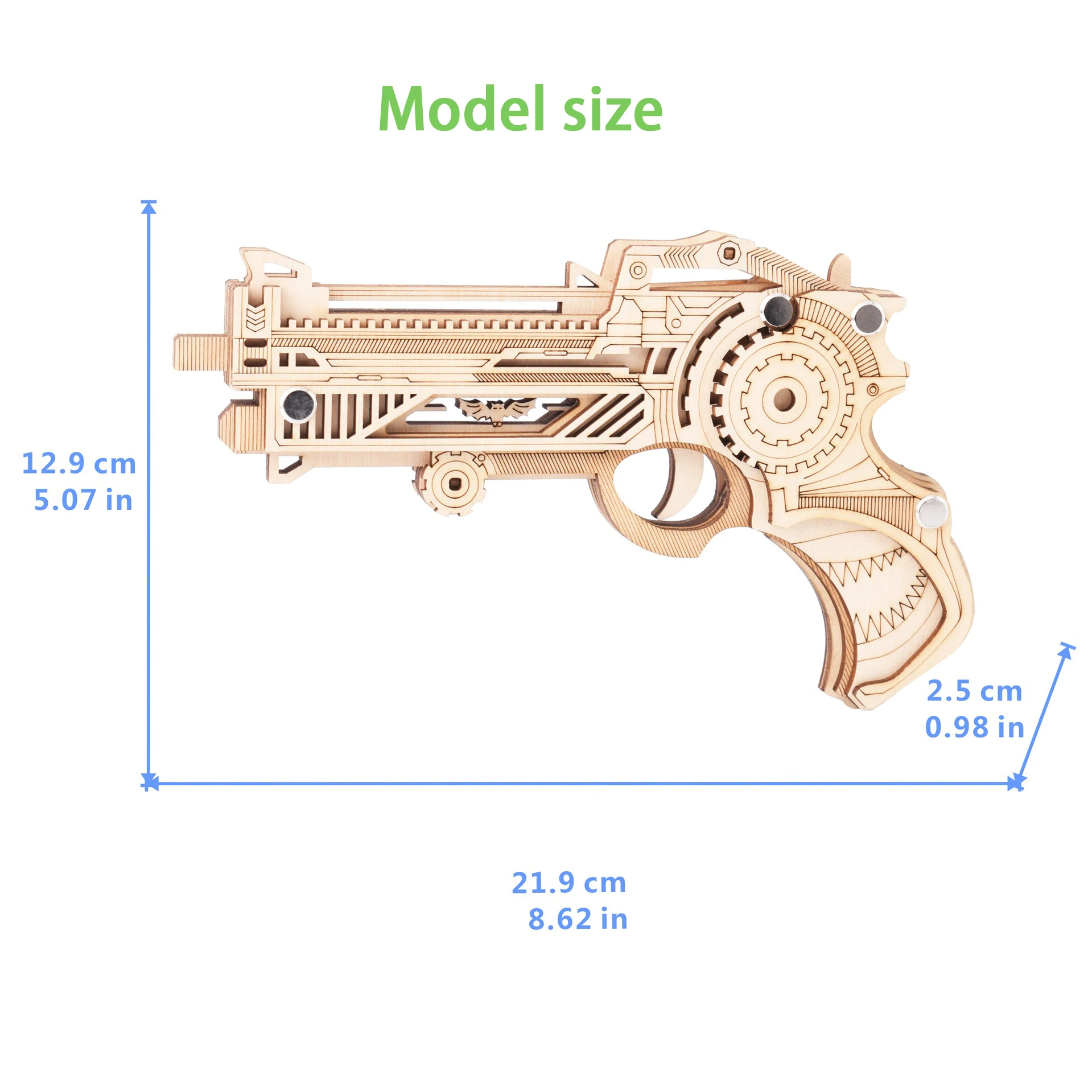DIY деревянная 3D головоломка Модель Строительный набор пистолет оружие машина Трансмиссия резиновый браслет шутер пистолет с пулями подростковые игрушки