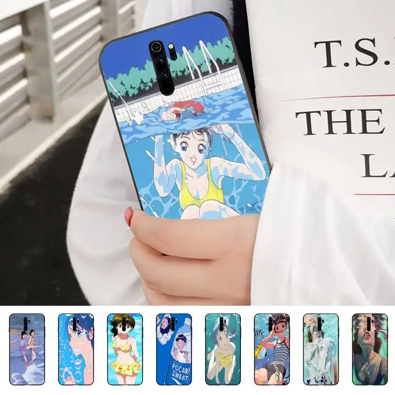 Черный чехол для мобильного телефона Girl In Water случай Redmi Примечание