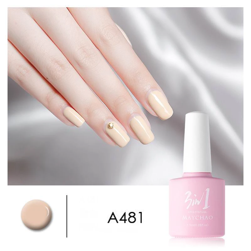 MAYCHAO 36colors 3 in 1 Gel Nail Polish UV LED Gel Varnish Soak Off Nail Lacquer For Autumn Winter Long-lasting - Цвет: A481