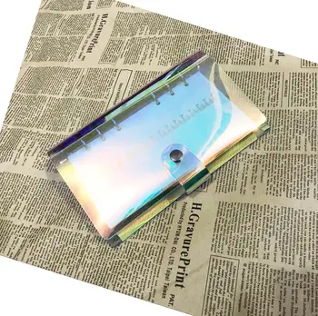 

Korea creative laser pvc binders account book small fresh grid horizontal line plan notebook account book