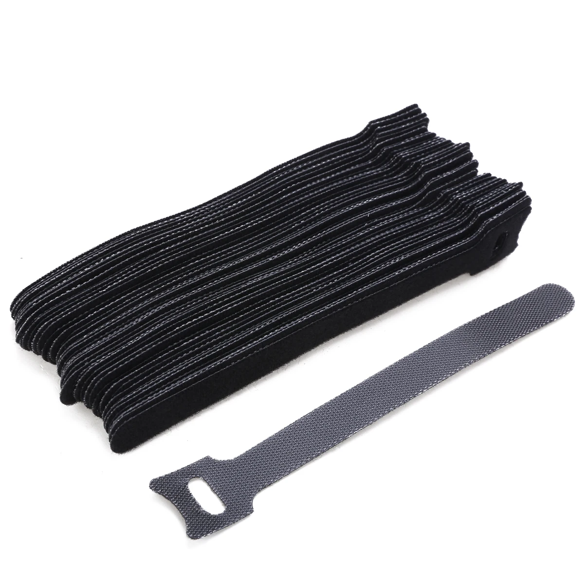 

Newest 50Pcs Reusable Cable Nylon Strap Magic Sticker Loop Cable 15CM Black Straps Organizer for Cable Winder