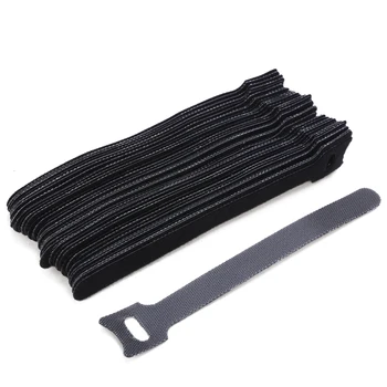 

Newest 50Pcs Reusable Cable Nylon Strap Sticker Loop Cable 15CM Black Straps Organizer for Cable Winder