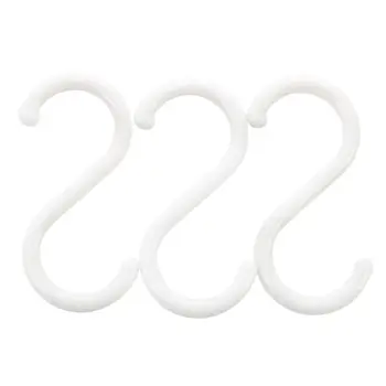 

Household White S Hooks Clothes Towel Hanger Rack Hanging Holder 3PCS