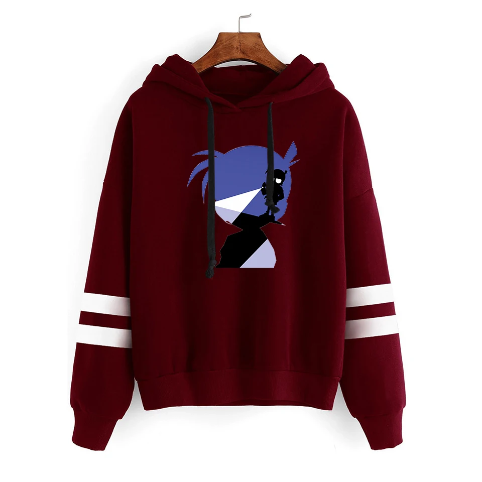 Detective Conan Fashion Print Case Closed Hoodies Outwear Sweatshirt Casual Unisex Soft Streetwear Trendy Hot sale Clothes - Цвет: Burgundy