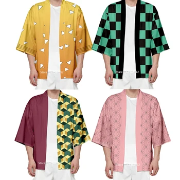 

Japanese animation demonstration of slave sewing cost adult women men's Carnival Party kimetsu no YAIBA tanjiro kamado Haori