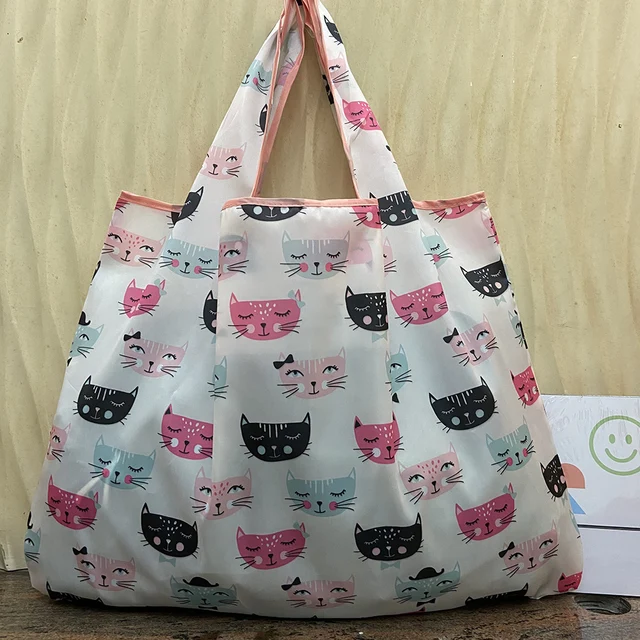 Reusable Shopping Bags Heavy Cloth Bags Sundries Bags Foldable Women's Travel Shoulder Bags Large Handbags Durable Nylon 32040