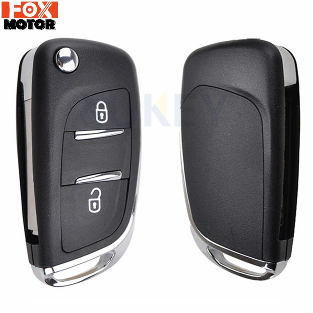 Key Case Car Key Shell Key Cover Folding Car Key Shell Fob Cover 2 Button Car Remote Control Key Shell Cover Fob Case Modified for Peugeot Expert 207 307 308 3008 5008 807 HU83 Blade CE0523