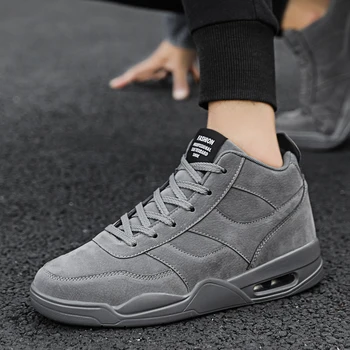 

High Quality Men Vulcanized Shoes New High Top Casual Shoes Men Autumn Winter Pu Leather Sneakers Non-slip Flat Lace Up Footwear