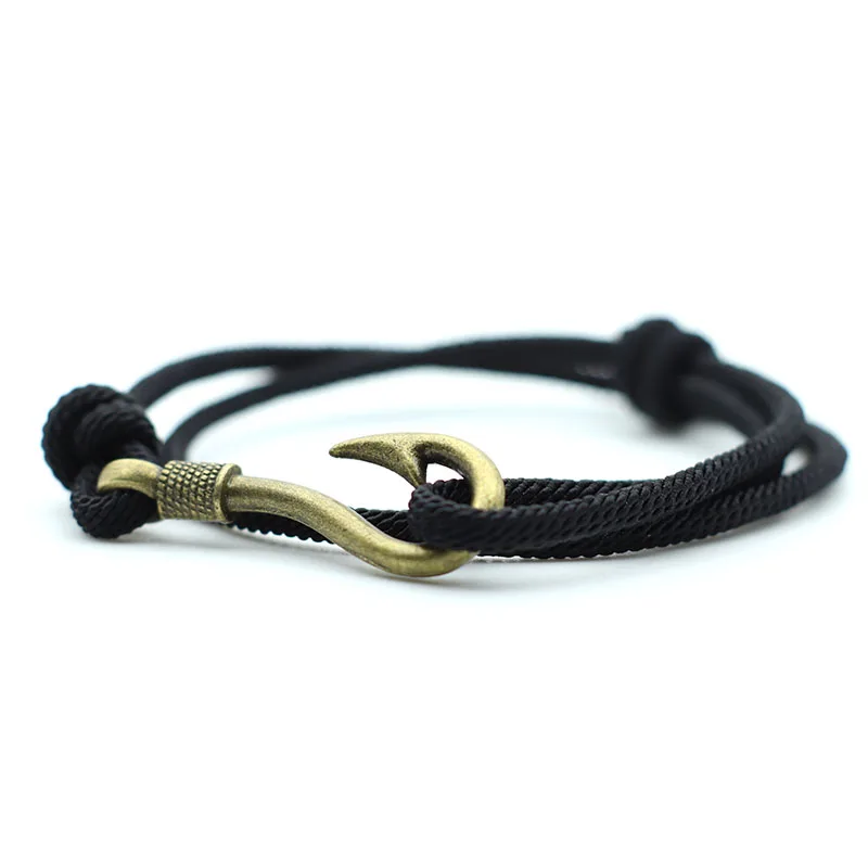 hook line & sinker // men's fish hook clasp leather wrap bracelet / ch –  Peacock & Lime