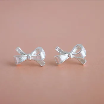 

925 Sterling Silver Bowknot Earrings Women's Fashion Jewelry Stud Earring Temperament Sweet Simple Personality Wild Party Gifts
