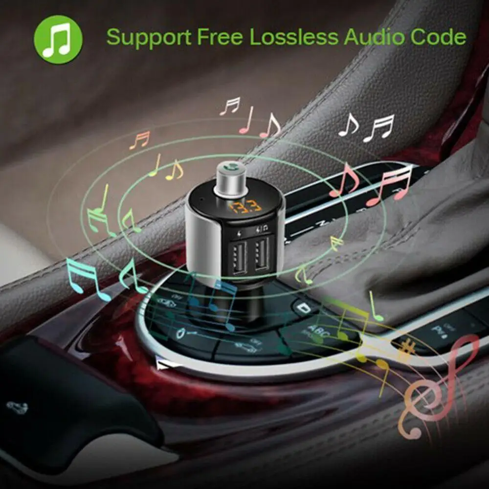 

Car FM Transmitter 2 USB Ports Maximum 5V/3.4A 32GB 2.1 Bluetooth MP3 Bluetooth Car FM Transmitter Car