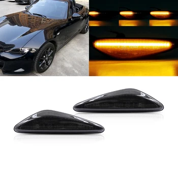 

Smoked Dynamic Amber Front Led Side Marker Lights For Mazda 6 Atenza GH RX-8 5 Premacy CW Fiat 124 Spider