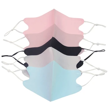 

Solid Color Ice Wire Cloth Women Mouth Face Mask Reusable Anti Pollution Wind Proof Mouth Cover