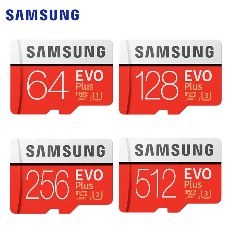 Карта памяти SAMSUNG EVO PLUS 512 ГБ 256 128 Гб 64 4K microsd microSDXC C10 32 microSDHC класс 10 UHS 1 TF карты|Карты