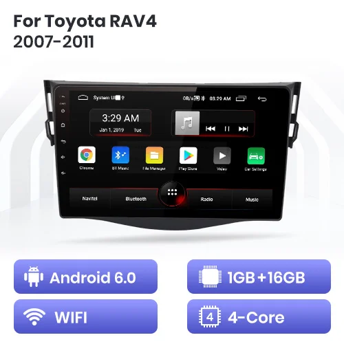 Junsun V1 2G+ 32G Android 9,0 DSP для Toyota RAV4 Rav 4 2007-2011 Автомобильный Радио Мультимедиа Видео плеер навигация gps RDS 2 din dvd - Цвет: 1-16GB for wifi