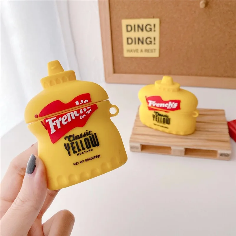 

Yellow mustard wasabi 3D Case For AirPods 1 2 Pro Box Soft Silicone Wireless Bluetooth Earphone Protect Cover Funda