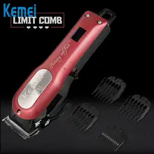 Kemei Профессиональный цифровой триммер для волос ЖК-дисплей перезаряжаемая электрическая Беспроводная Машинка для стрижки волос стрижка регулируемые инструменты D42