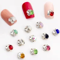 10pcs/pack 3d Crystal Nail Stones 8.6*7.6cm Gold Bottom AB Protein Glitter Diamond Pile Drill Alloy Nail Jewerly Rhinestones#11 1