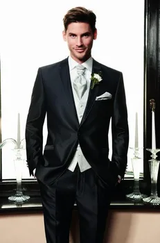 

2017 New Fashion Handsome Three Piece Men's Suit One Button Groom Tuxedo Men's Prom Formal Party Suit ( Jacket + Pants+ Vest )