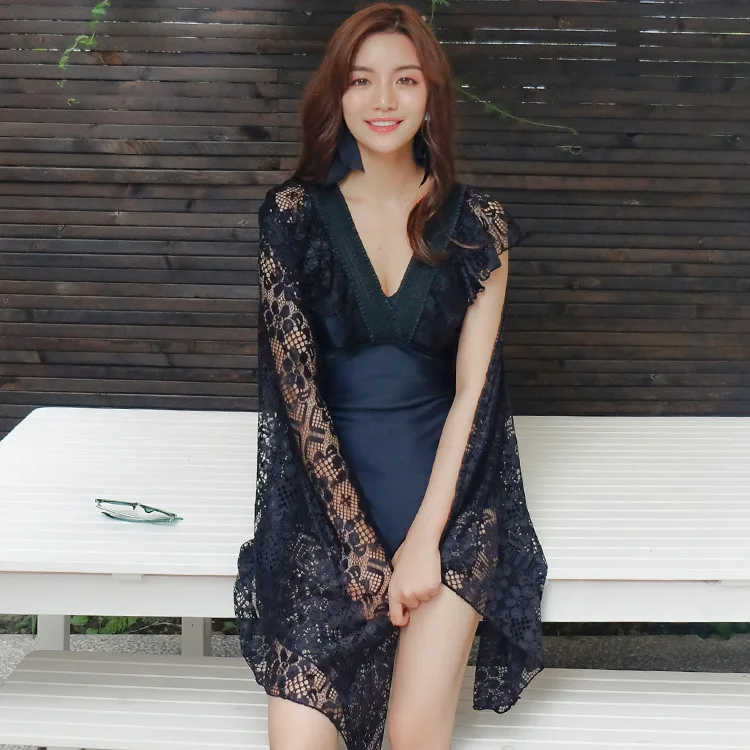 

JINGEER New Style Bathing Suit Fashion Sexy Underwire-One-piece Small Boxer with Yarn Two-Piece Bathing Suit 1718