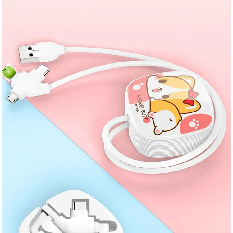 В 2020 году мультфильм подарок Выдвижной Usb зарядное устройство кабель Поддержка