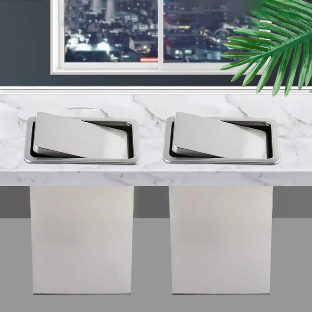 Steel Flush Recessed Built in Balance Swing Flap Lid Bin Can Cover