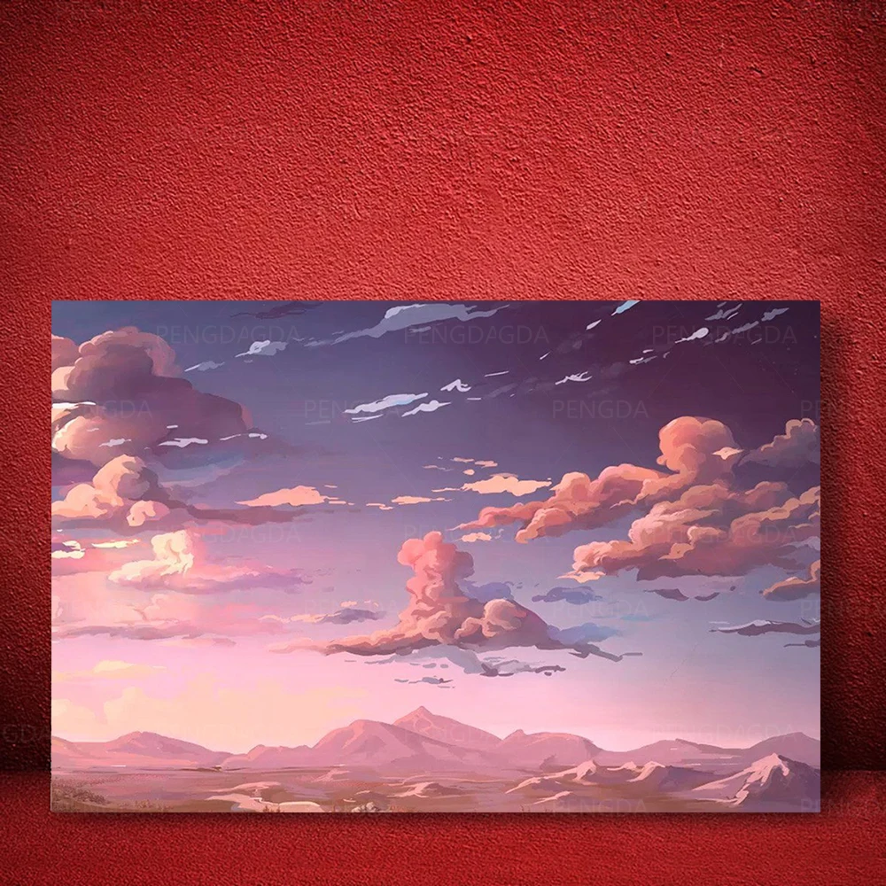 Pintura em tela arte da parede hd impresso 5 peças vermelho voando  guarda-chuva cartaz modular anime menina floresta cenário decoração casa  quadro - AliExpress