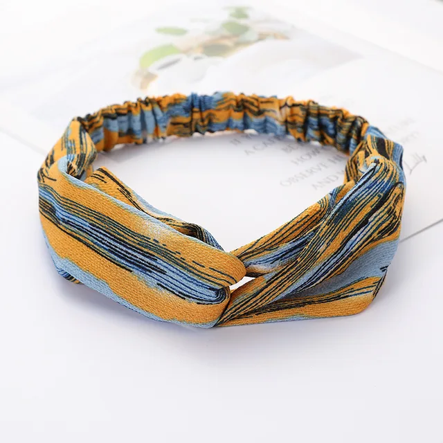 Women Cross Solid color Hair Bands Girls Print Flower Headbands Fashion Turban Make up Hair Accessories FD127 CY2