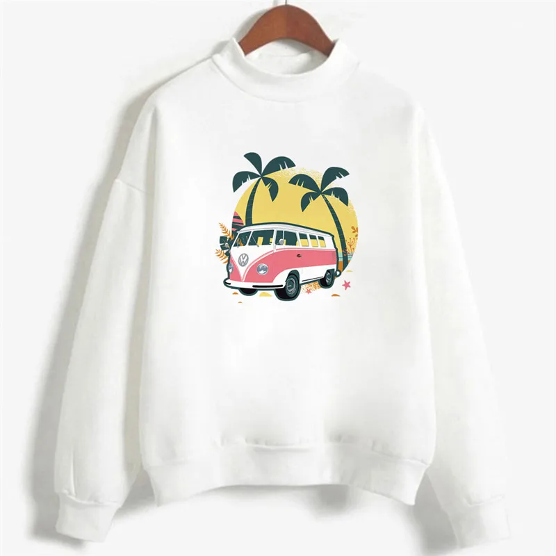 Lychee Harajuku/Женская толстовка с мультяшным пейзажным принтом, повседневный свободный Женский пуловер с круглым вырезом, весенне-осенние дамские свитшоты, топы