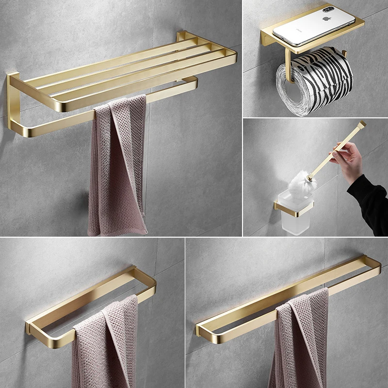 Brass Bathroom Shelf Accessories Everything Bathroom