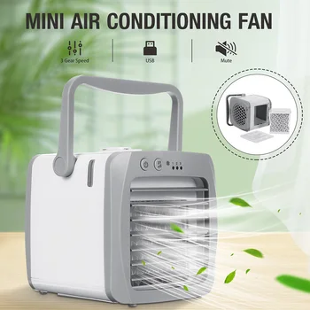 

Electric Humidifier LED Mini Air Cooling Table Fan With Waterbox Portable Conditioner Low Noise Personal Small space 3 Gear Wind