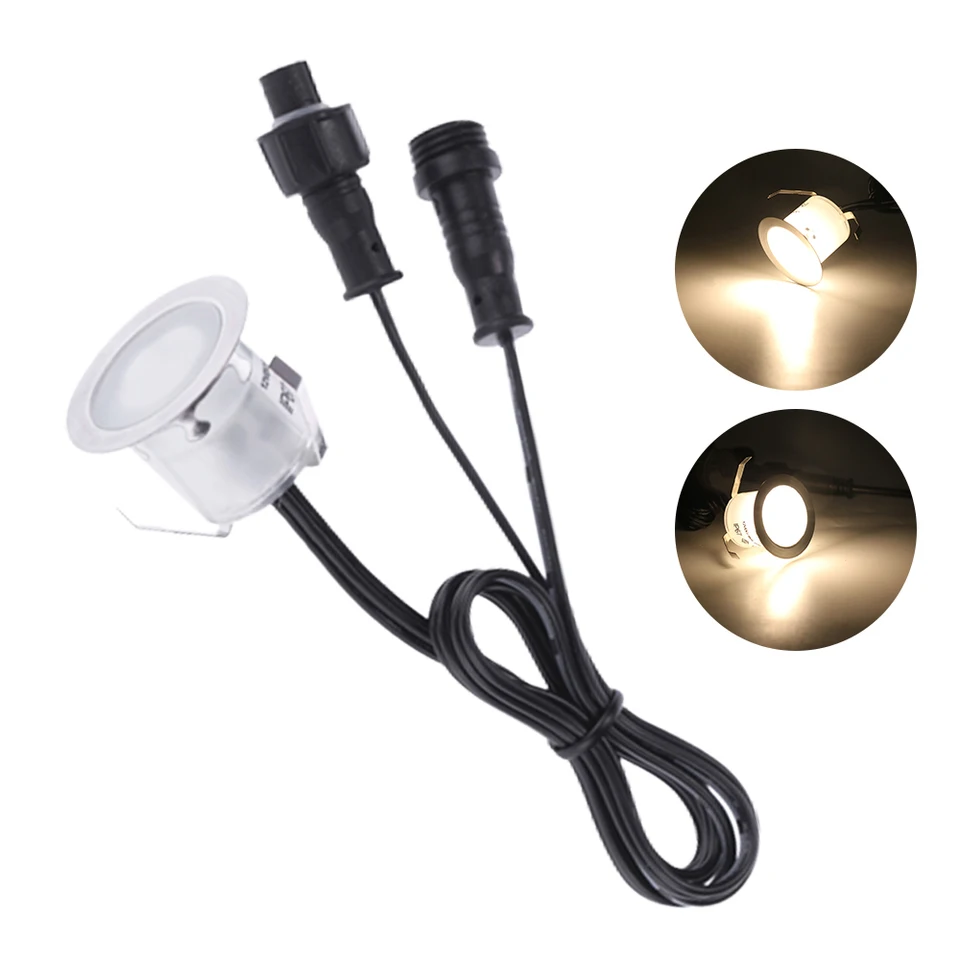 Faretti Da Incasso Per Esterni Set Di 6 Faretti LED Da Incasso Per Esterni Bianco Caldo 2800k Ip67 Impermeabile Dc12v 15w 55mm Faretti Da Incasso Per Esterni Per Scale In Legno Con Spina Ue 81638236