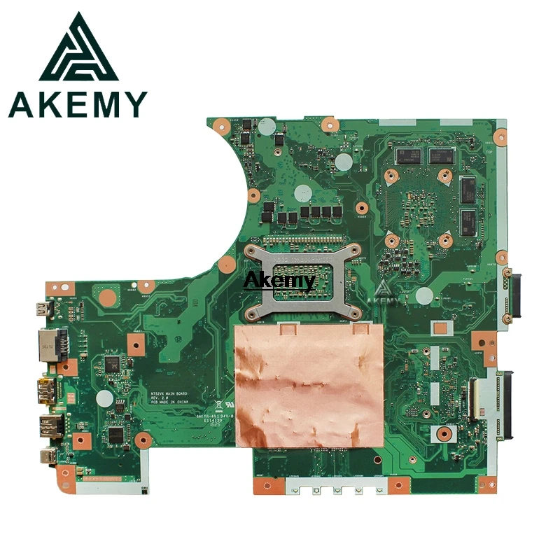  Exchange Laptop Motherboard For ASUS N752VX N752V N752VW I7-6700HQ/ I5-6300HQ Mainboard