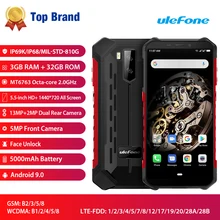 Мобильный телефон Ulefone Armor X5, Android 9,0, четыре ядра, 3 ГБ, 32 ГБ, 5,5 дюйма, 13 МП, 4G, NFC, Bluetooth 5,0, разблокировка лица, ID, OTG, смартфон