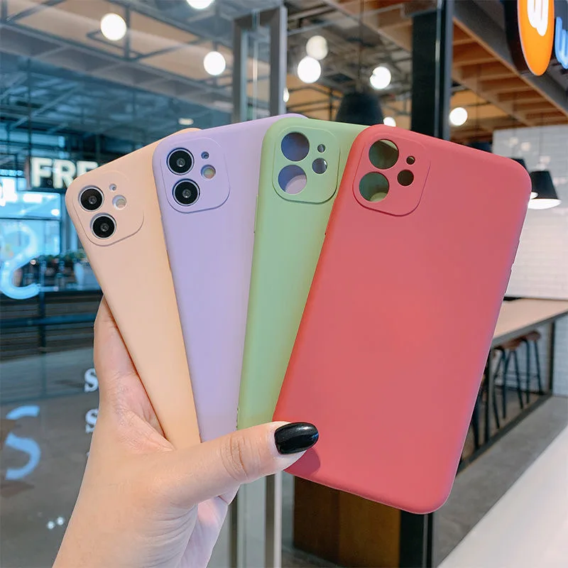 Подходит для iphone11 мобильный телефон оболочка 11promax сплошной цвет жидкий силикон