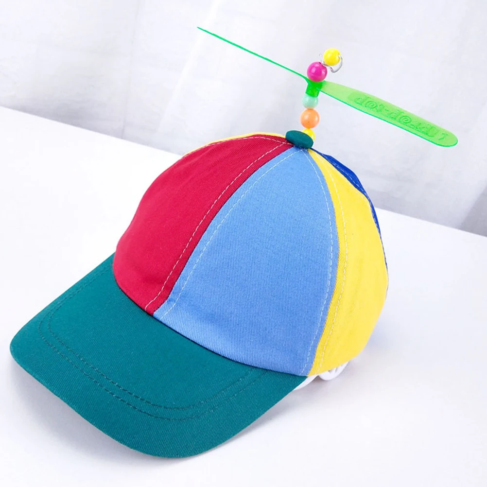 Детская ветряная мельница Кепка бамбуковая ручка игрушка с пропеллером шапка забавная цветная Лоскутная бейсбольная кепка для мальчиков, девочек бамбуковый плот игрушечная шапка