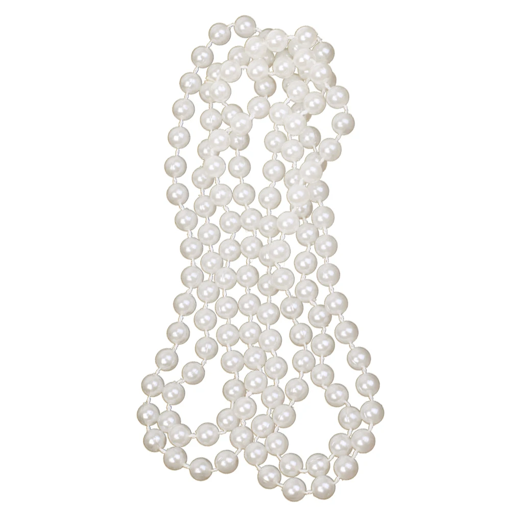 1920s Flapper Necklace Long Pearl Chain Plastic Beads For Vintage Great  Dress Length 130 cm