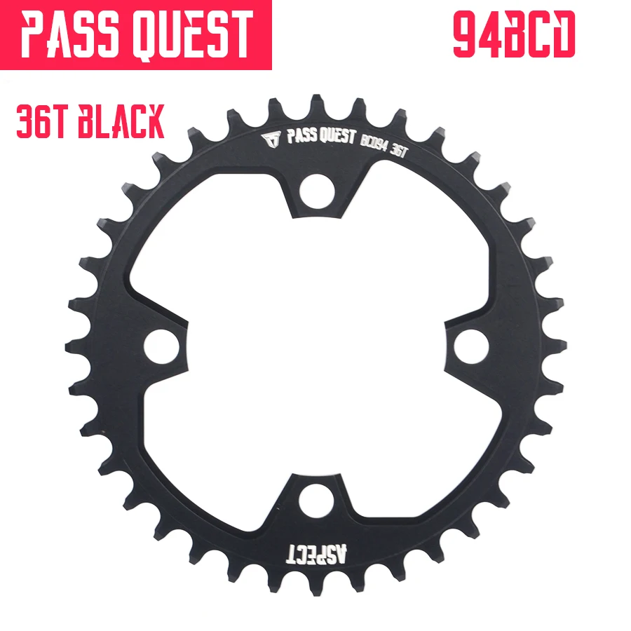 Pass Quest 94BCD MTB горный велосипед цепь колеса велосипеда узкая широкая Звездочка 32T 34T 36T 38T 40T коленчатая зубная пластина - Цвет: black 36T