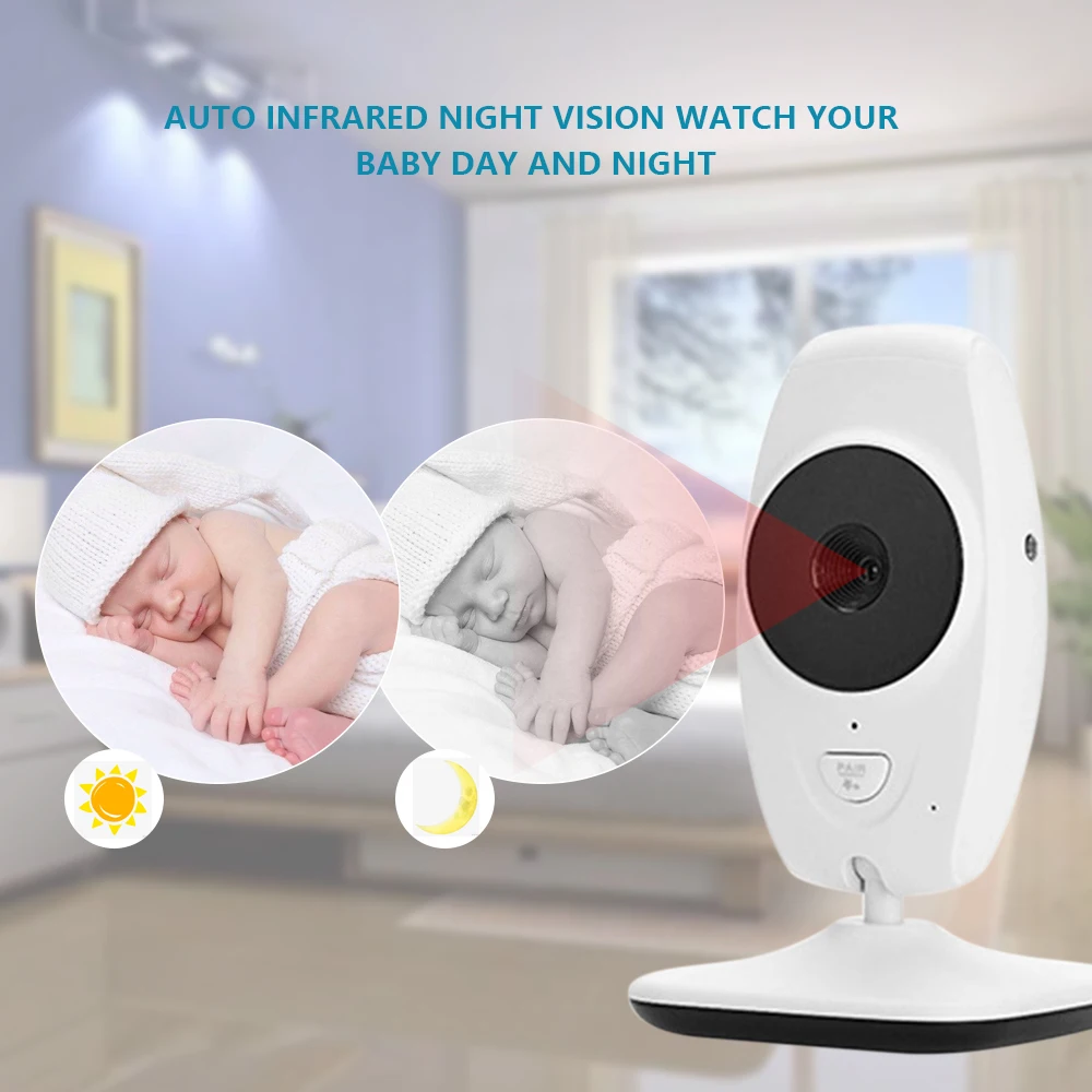 7 дюймов Беспроводной Детский Монитор 720P HD экран камера ночного видения Домофон Колыбельная няня детский видео монитор поддерживает переключатель экрана
