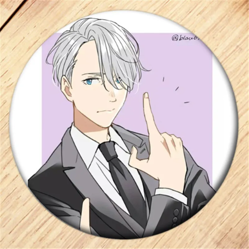 Free Shipping Anime YURI!!! on ICE Brooch Pin Cosplay Badge Accessories For Clothes Backpack Decoration Children's gift B010