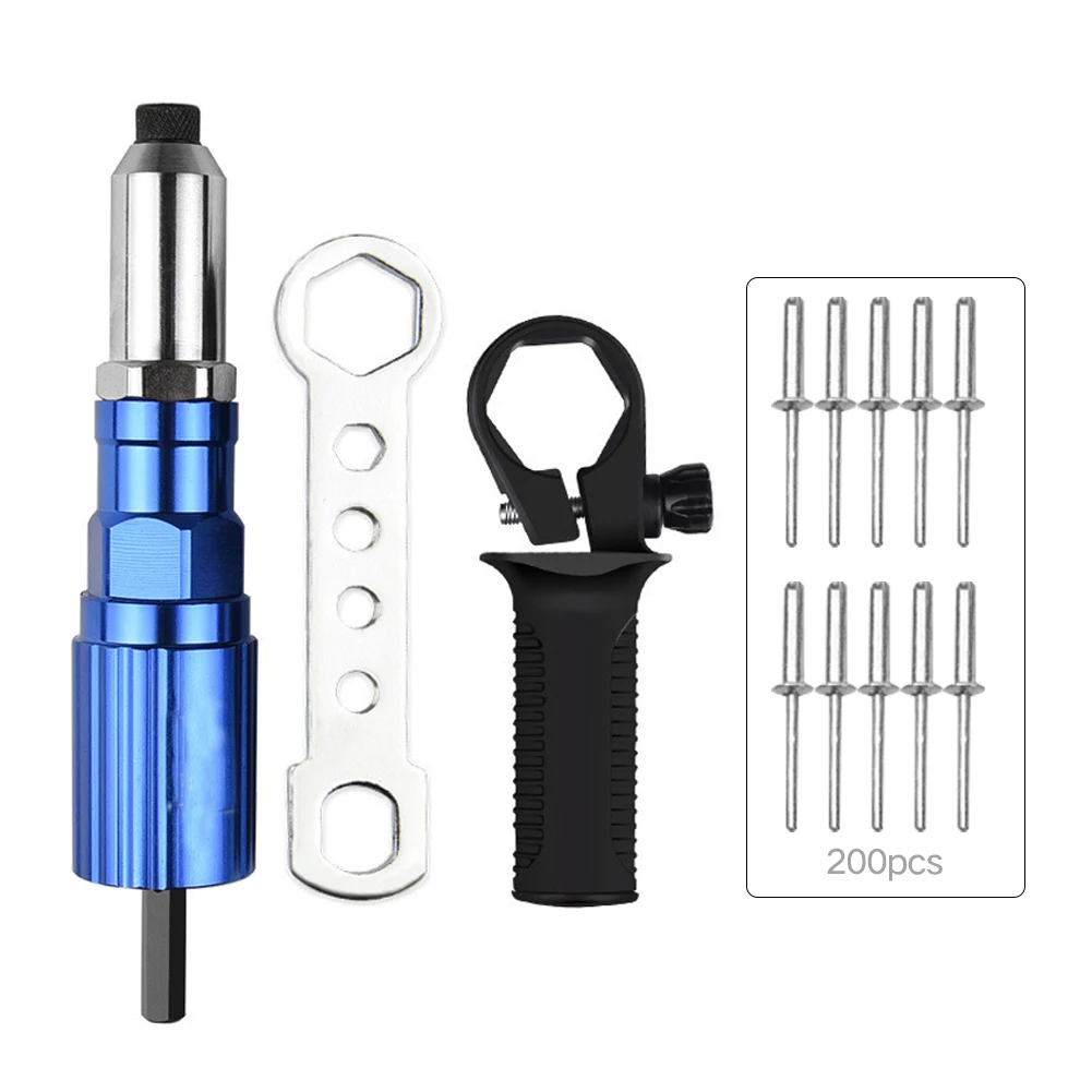 Rivet Gun Rivet Nut Tool Rivet Gun Set Electric Rivet Gun 2.4mm-4.8mm rivet nut gun drill adapter Cordless riveting tool Insert Nut Pull