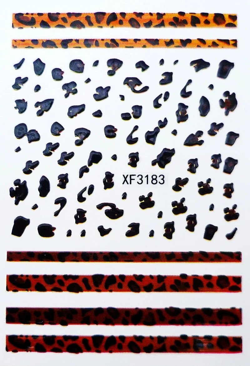 XF3183 Украшения для ногтей стикер s змеиная голова стикер для ногтей самоклеющиеся наклейки своими руками для маникюра кончиков ногтей все наклейки для ногтей дизайн s Леопард - Цвет: XF3183