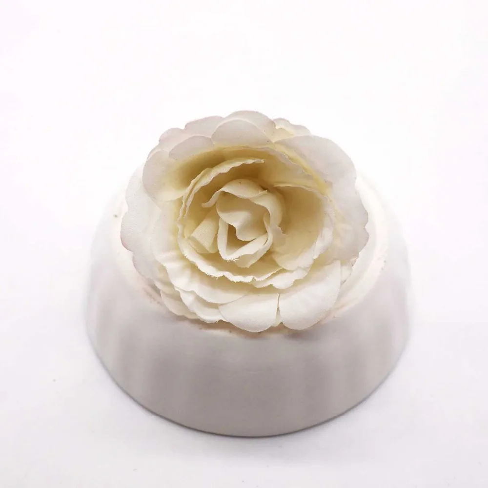10 шт. 5 см шелк роза искусственный цветок для свадьбы украшение из листьев элементы венок Комплект «сделай сам» Цветы Поддельные моделирование дешево