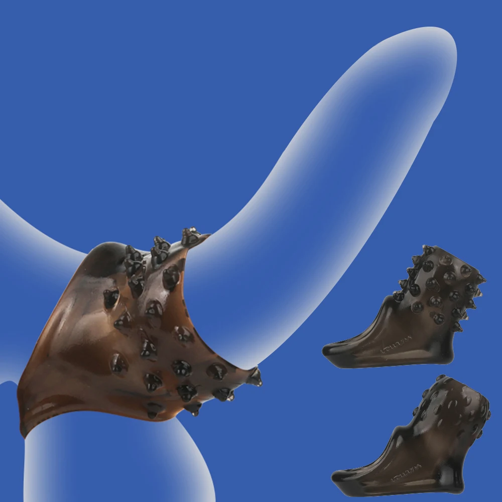 Men Delay Lock Sperm Fine Condom Threaded Enhancer Ring Penis Extender Sleeve Erection Dick Cock Ring Sex Toys For Men Intimate (2)