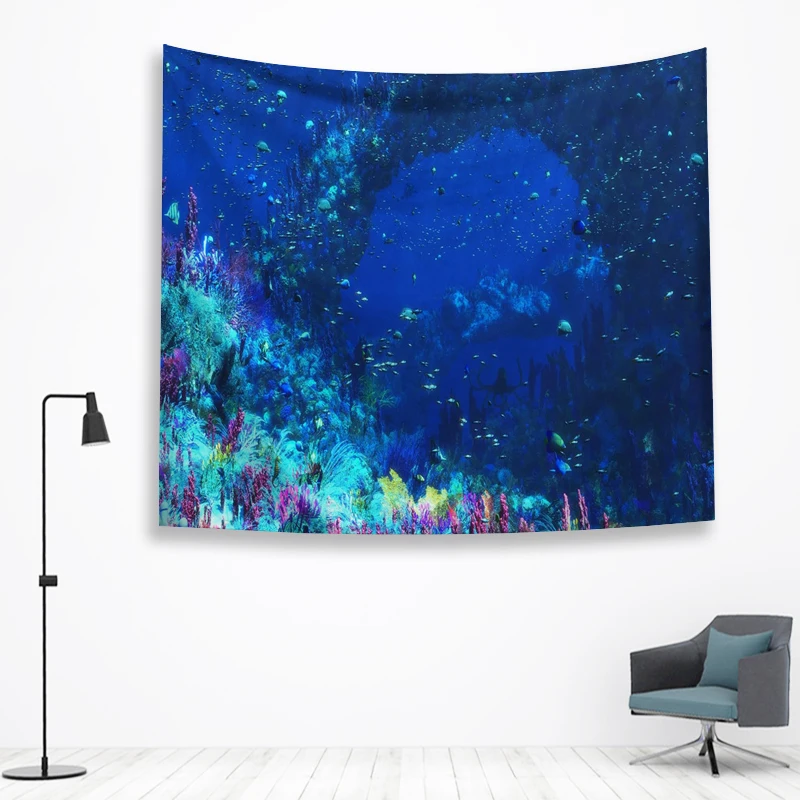 Настенный "Подводный мир" Ttapestry подвесной декоративный богемный пляжный коврик для дома Декор в общежитии МАНДАЛА ГОБЕЛЕН колдовство хиппи