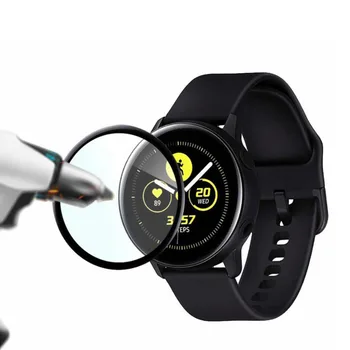

3D Curved Edge Soft Fibre Tempered Glass Protective Film Cover For Samsung Galaxy Watch Active LCD Full Screen Protector Guard